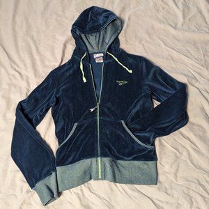 Reebok Blue Hoodie with Light Green Details